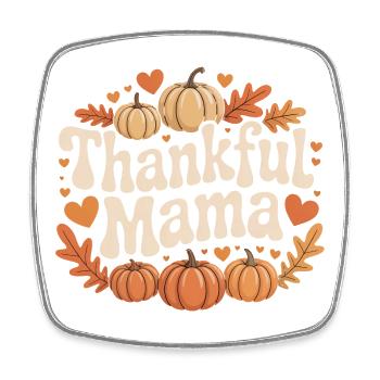 Thankful Mama Herbst Kürbis Mama Erntedank - Viereckiger Kühlschrankmagnet - Weiß - Vorne