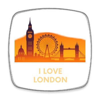 J’adore le Skyline de Londres Coucher de soleil - Magnet carré - blanc - Devant