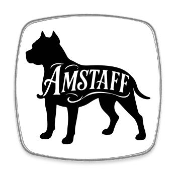 American Staffordshire Bully Great Dane Bulldog terrier - Magnet carré - blanc - Devant