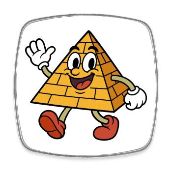 Sprechende verrückte Pyramide - Viereckiger Kühlschrankmagnet - Weiß - Vorne