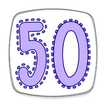 50. 50 YEARS. 50th ANNIVERSARY. 50 YEARS ANNIVERSARY. - Square fridge magnet - white - Front