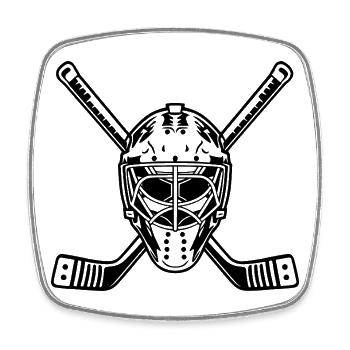 Hockey Player Art - Square fridge magnet - white - Front