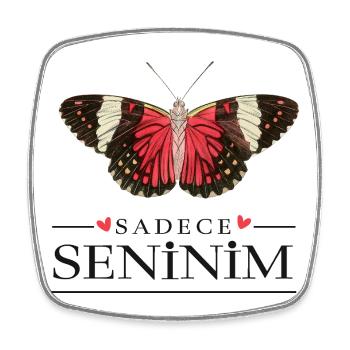 Conception créative de papillons – Sadece Seninim - Magnet carré - blanc - Devant