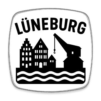 Lüneburg Hafen Kran Salz Stadt Uni  - Viereckiger Kühlschrankmagnet - Weiß - Vorne