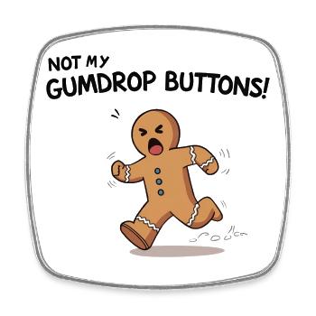 Running Gingerbread Funny Christmas Design - Magnet carré - blanc - Devant