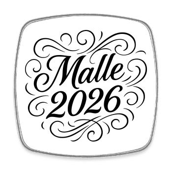 Malle 2026 Mallorca - Square fridge magnet - white - Front