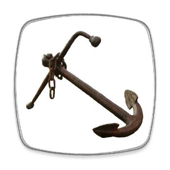 Rusted Anchor Nautical - Square fridge magnet - white - Front