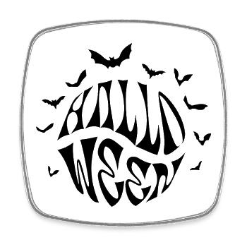 Logo du cercle d’Halloween avec des chauves-souris - Magnet carré - blanc - Devant
