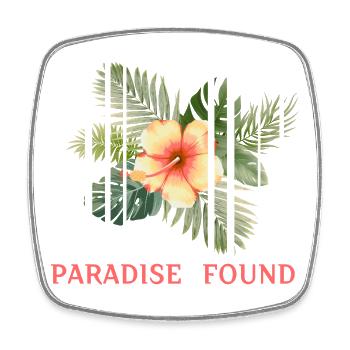 Paradis Tropical Hibiscus Fragmenté - Magnet carré - blanc - Devant