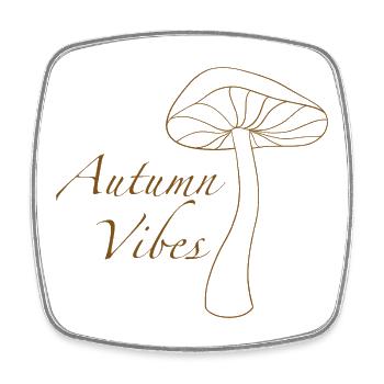 Autumn Mushroom Vibes - Square fridge magnet - white - Front