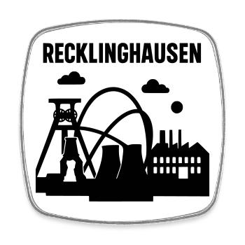 Recklinghausen Silhouette - Square fridge magnet - white - Front