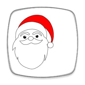 Weihnachtsmann Linienkunst - Viereckiger Kühlschrankmagnet - Weiß - Vorne