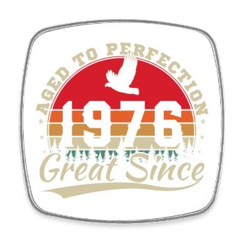 1976 Vintage Retro Geburtstagsgeschenk - Viereckiger Kühlschrankmagnet - Weiß - Vorne