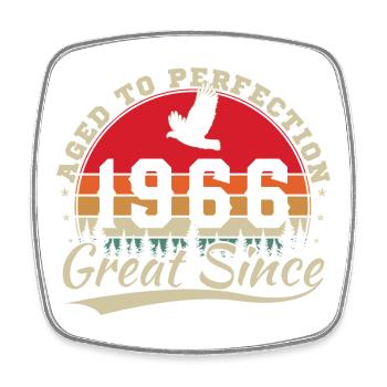 1966 Vintage Retro Geburtstagsgeschenk - Viereckiger Kühlschrankmagnet - Weiß - Vorne