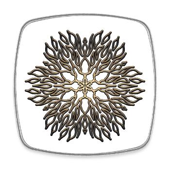 Mandala - Magnet carré - blanc - Devant