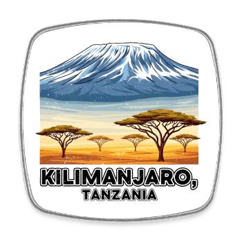 Kilimanjaro Tanzania Panorama - Viereckiger Kühlschrankmagnet - Weiß - Vorne