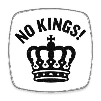 No Kings! KronenKritik Shirt - Square fridge magnet - white - Front