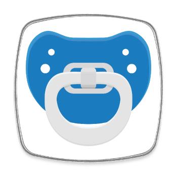 Blue pacifier - Square fridge magnet - white - Front