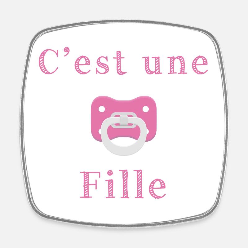 naissance - c'est une fille - Magnet carré - blanc