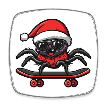 Tarentule Noël drôle - Magnet carré - blanc - Devant