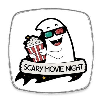 Nuit Horreur Popcorn Cartoon - Magnet carré - blanc - Devant