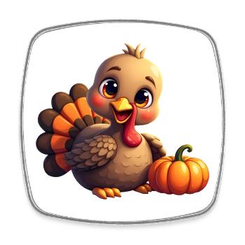 Bébé dinde de Thanksgiving - Magnet carré - blanc - Devant