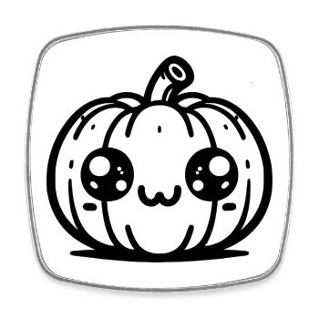 Süßer Kürbis - Halloween - Viereckiger Kühlschrankmagnet - Weiß - Vorne