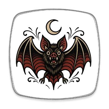 Mondfledermaus Nachtzauber - Viereckiger Kühlschrankmagnet - Weiß - Vorne