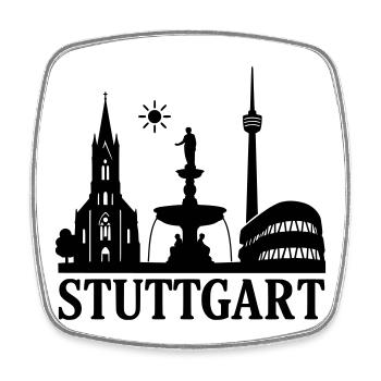 Stuttgart Silhouette Landmark - Square fridge magnet - white - Front