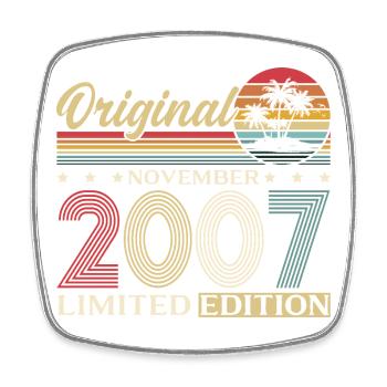 18. Geburtstag Original November Jahrgang 2007  - Viereckiger Kühlschrankmagnet - Weiß - Vorne