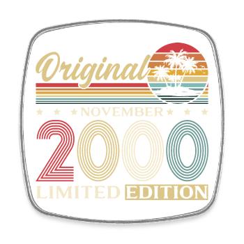 30th Birthday Original November Vintage 2000 - Square fridge magnet - white - Front