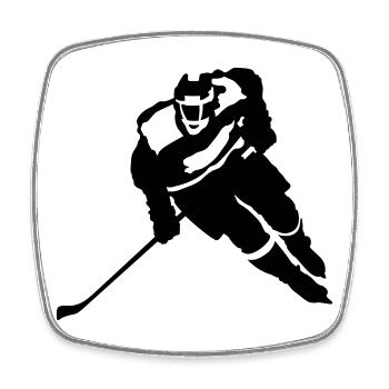 Eishockey - Viereckiger Kühlschrankmagnet - Weiß - Vorne