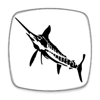 Speerfisch - Viereckiger Kühlschrankmagnet - Weiß - Vorne