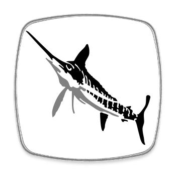 Speerfisch - Viereckiger Kühlschrankmagnet - Weiß - Vorne