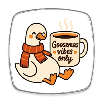 Christmas Goose Goosemas Vibes Nur Vibes - Viereckiger Kühlschrankmagnet - Weiß - Vorne
