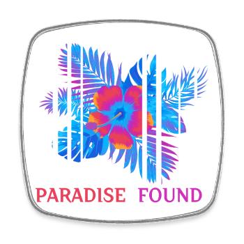 Hibiscus Neon Paradise Found - Square fridge magnet - white - Front