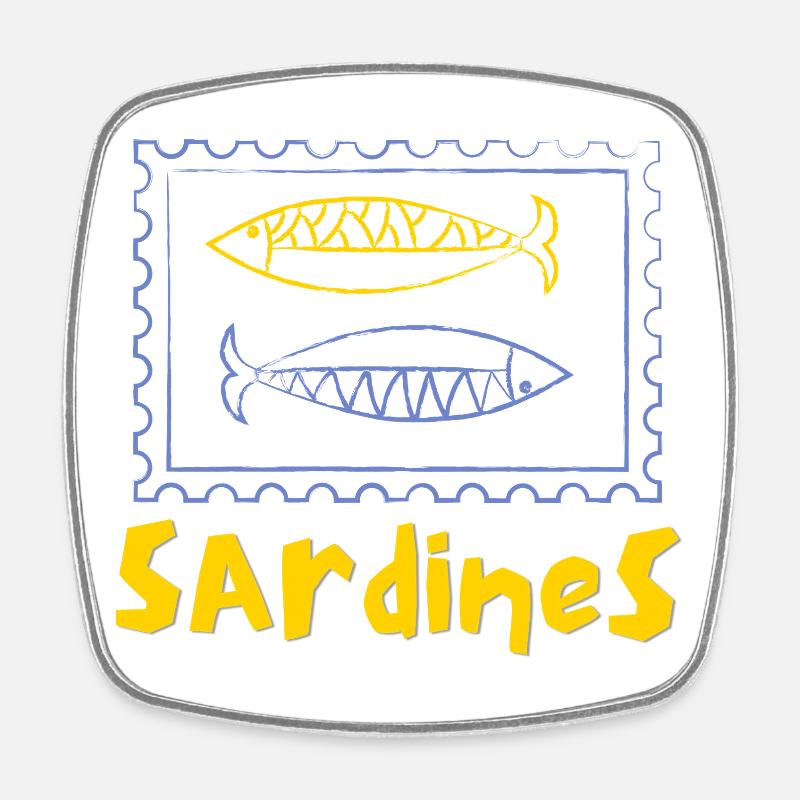 Sardinen-Dose - Viereckiger Kühlschrankmagnet - Weiß
