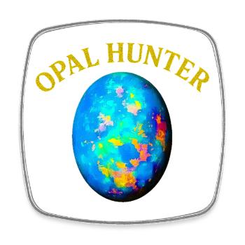 Opal Hunter: Colorful Egg Print - Square fridge magnet - white - Front