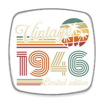 Original 1946 Vintage Birthday Retro - Square fridge magnet - white - Front