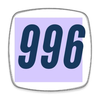 996 work culture - Square fridge magnet - white - Front