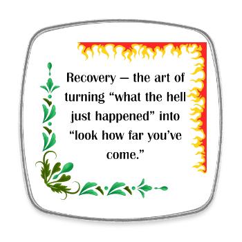 Recovery – Look How Far You’ve Come Quote - Square fridge magnet - white - Front