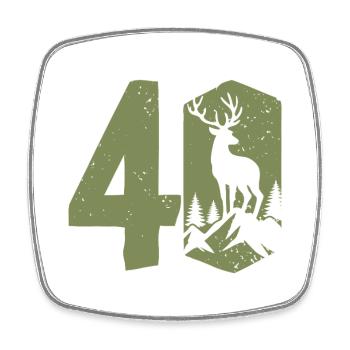 Jäger 40. Geburtstag Jagd 40 Jahre Zahl Hirsch - Viereckiger Kühlschrankmagnet - Weiß - Vorne