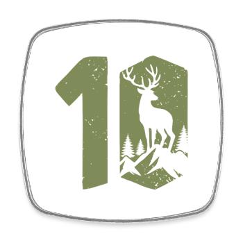 Jäger 10. Geburtstag Jagd 10 Jahre Zahl Hirsch - Viereckiger Kühlschrankmagnet - Weiß - Vorne