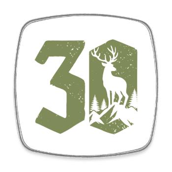 Jäger 30. Geburtstag Jagd 30 Jahre Zahl Hirsch - Viereckiger Kühlschrankmagnet - Weiß - Vorne