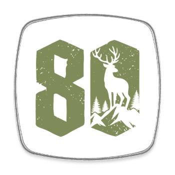 Jäger 80. Geburtstag Jagd 80 Jahre Zahl Hirsch - Viereckiger Kühlschrankmagnet - Weiß - Vorne