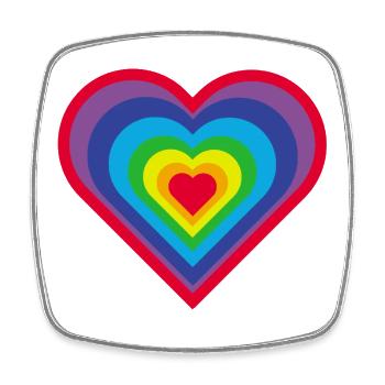 Regenbogen-Herz - Viereckiger Kühlschrankmagnet - Weiß - Vorne