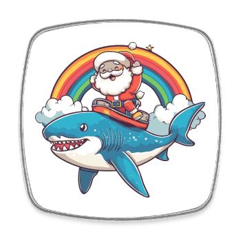 Hai Weihnachtsmann Weihnachten - Viereckiger Kühlschrankmagnet - Weiß - Vorne