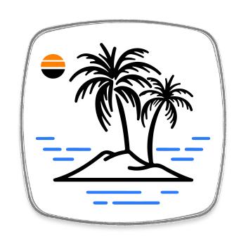 Palmen Insel - Viereckiger Kühlschrankmagnet - Weiß - Vorne