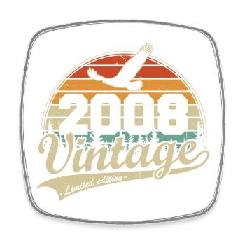 Vintage 2008 Vintage Rétro Cadeau d’anniversaire - Magnet carré - blanc - Devant