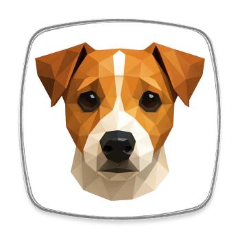 Süßer Jack Russell Terrier – Polygon Hundedesign - Viereckiger Kühlschrankmagnet - Weiß - Vorne